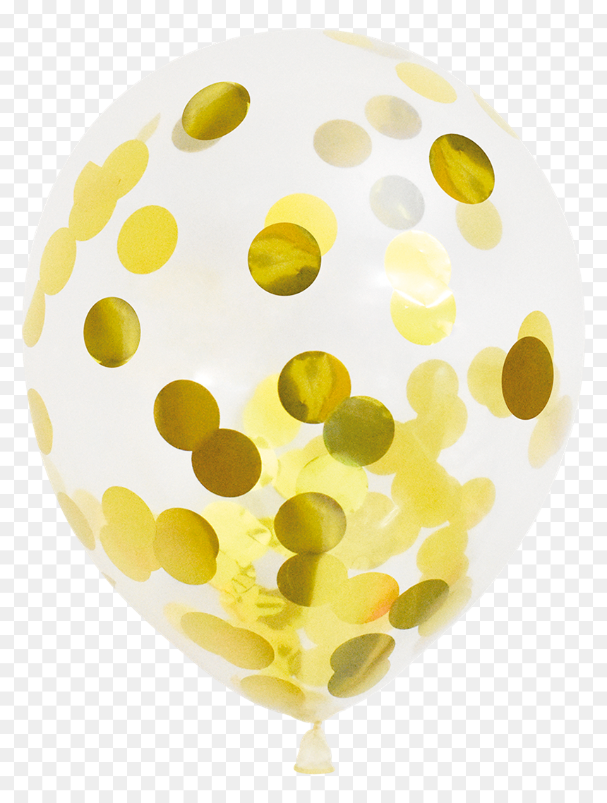 Balloons Confetti Gold 6-pack, HD Png Download - konfetti png
