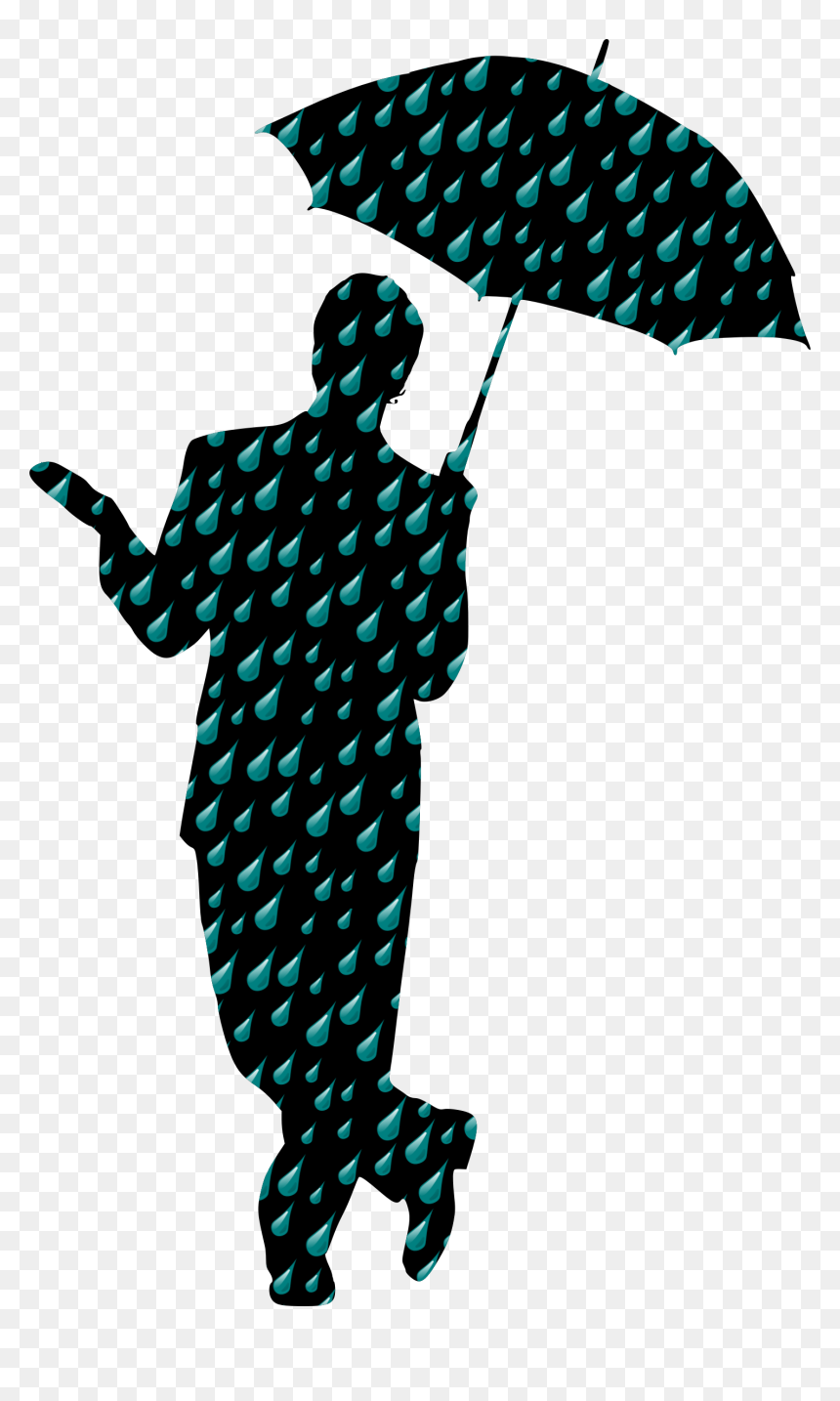 Umbrella Silhouette Rain Woman Person - Silhouette Man With Umbrella, HD Png Download - silhouette of man png