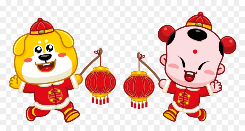 Boy Golden Dog Year Of The Big Year Big Festival Big - Chinese New Year, HD Png Download - chinese new year png