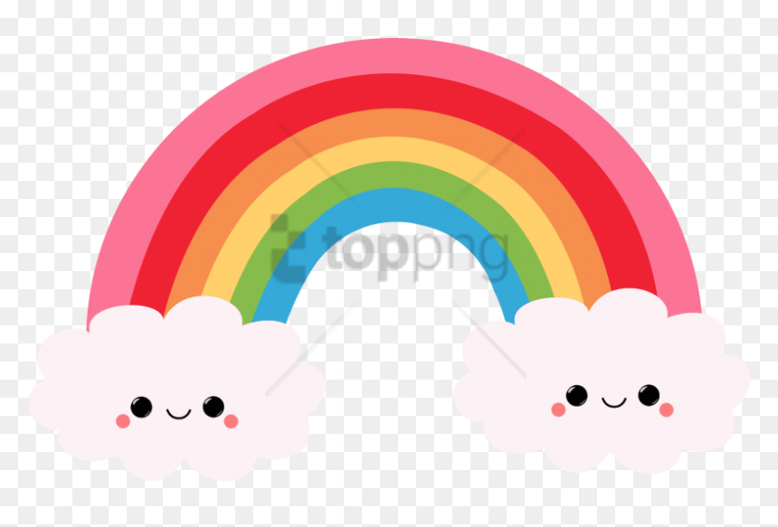 Cartoon Rainbow Png, Transparent Png - clouds png