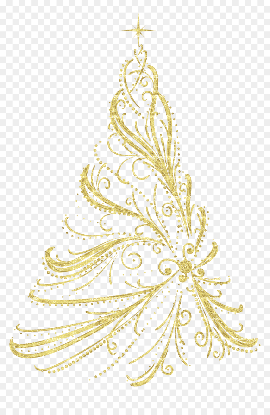 Golden Christmas Tree Png, Transparent Png - christmas tree png