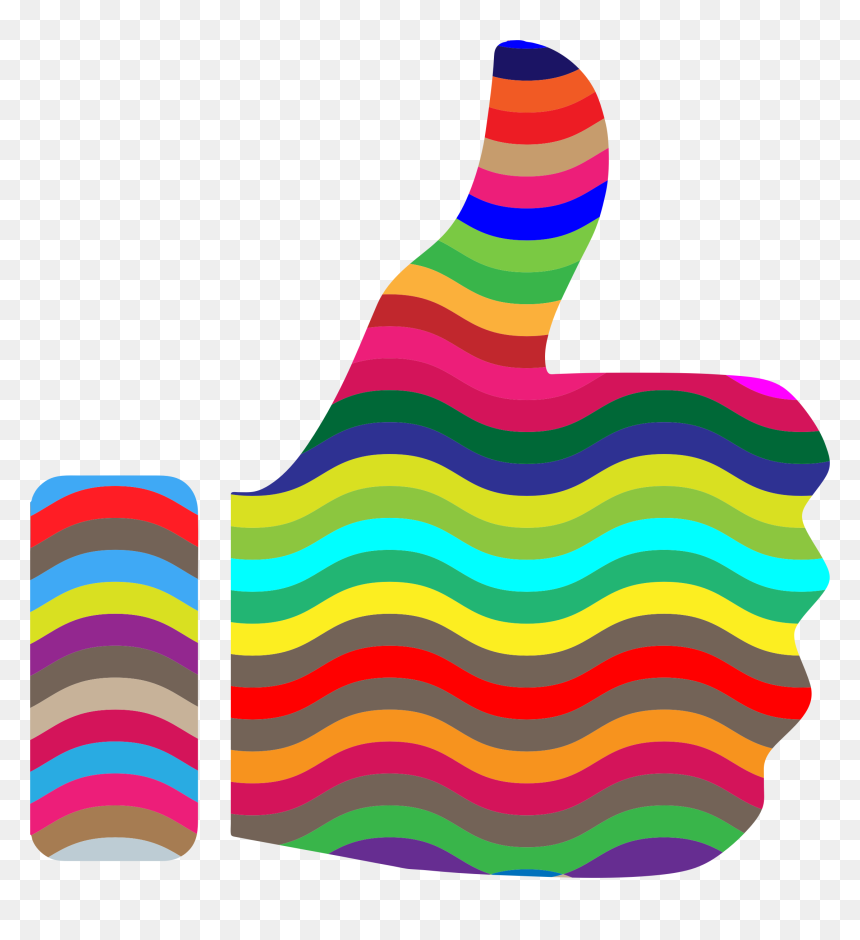 Rainbow Thumbs Up Emoji, HD Png Download - thumbs up png