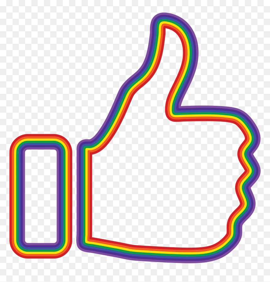 Rainbow Thumbs Up Emoji, HD Png Download - thumbs up png