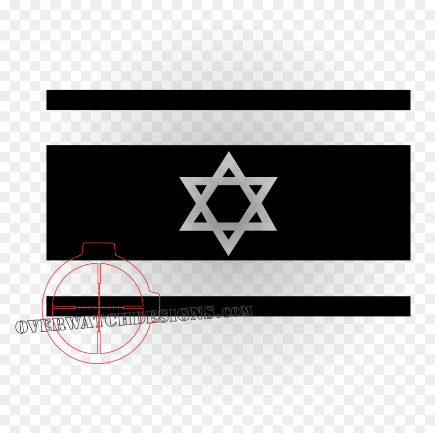 Israel Flag Sticker - Black And White Israeli Flag, HD Png Download - carbon fiber texture png
