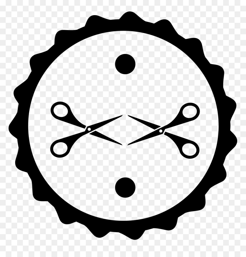 Scissors Couple In Hair Salon Badge - 100% Uptime, HD Png Download - hair scissor png