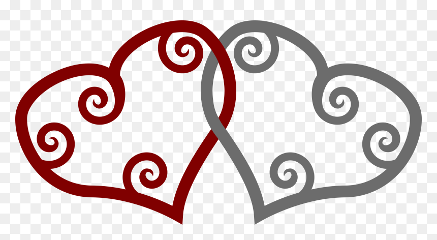 Two Hearts Shapes - Maori Heart Png, Transparent Png - two heart png