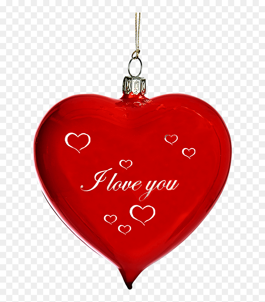 Glass Heart Red Opal "i Love You - Love You, HD Png Download - we love you png