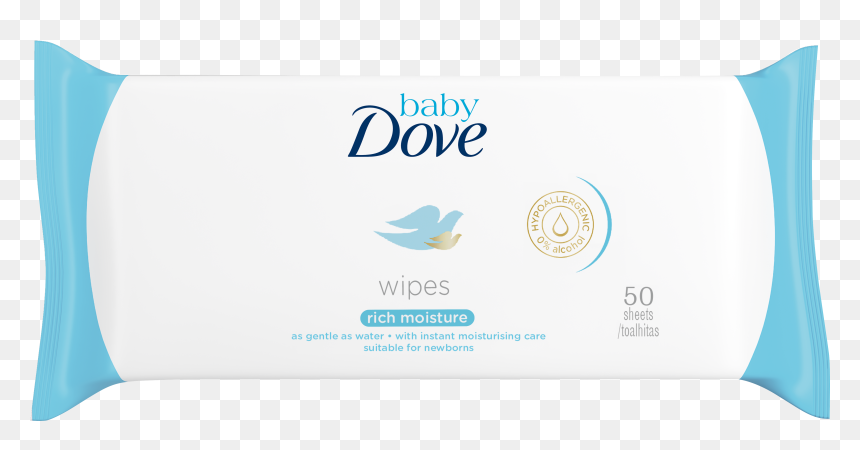 Baby Dove Rich Moisture Wipes 50pcs - Dove, HD Png Download - baby wipes png