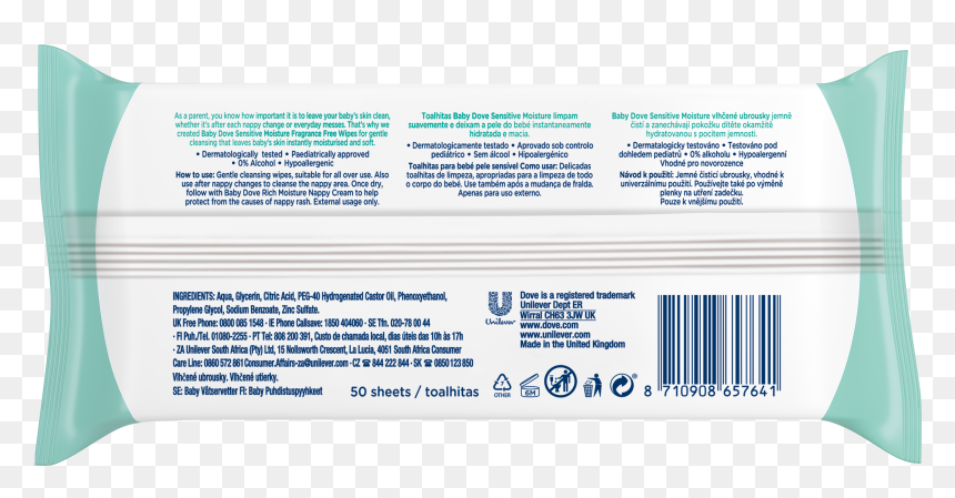Dove Baby Wipes Rich Moisture Uk, HD Png Download - baby wipes png