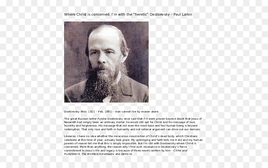 Fyodor Dostoevsky, HD Png Download - jesus hair png