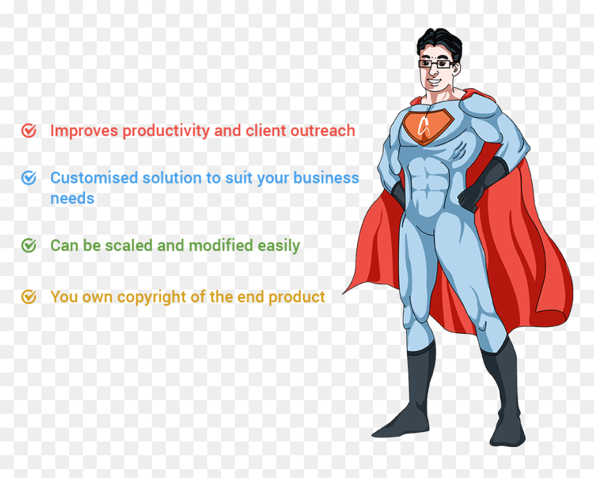 Custom Web Development - Cartoon, HD Png Download - superman .png