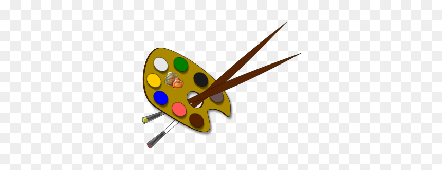 Palette And Paint Brushes - Palette, HD Png Download - paintbrush and palette png