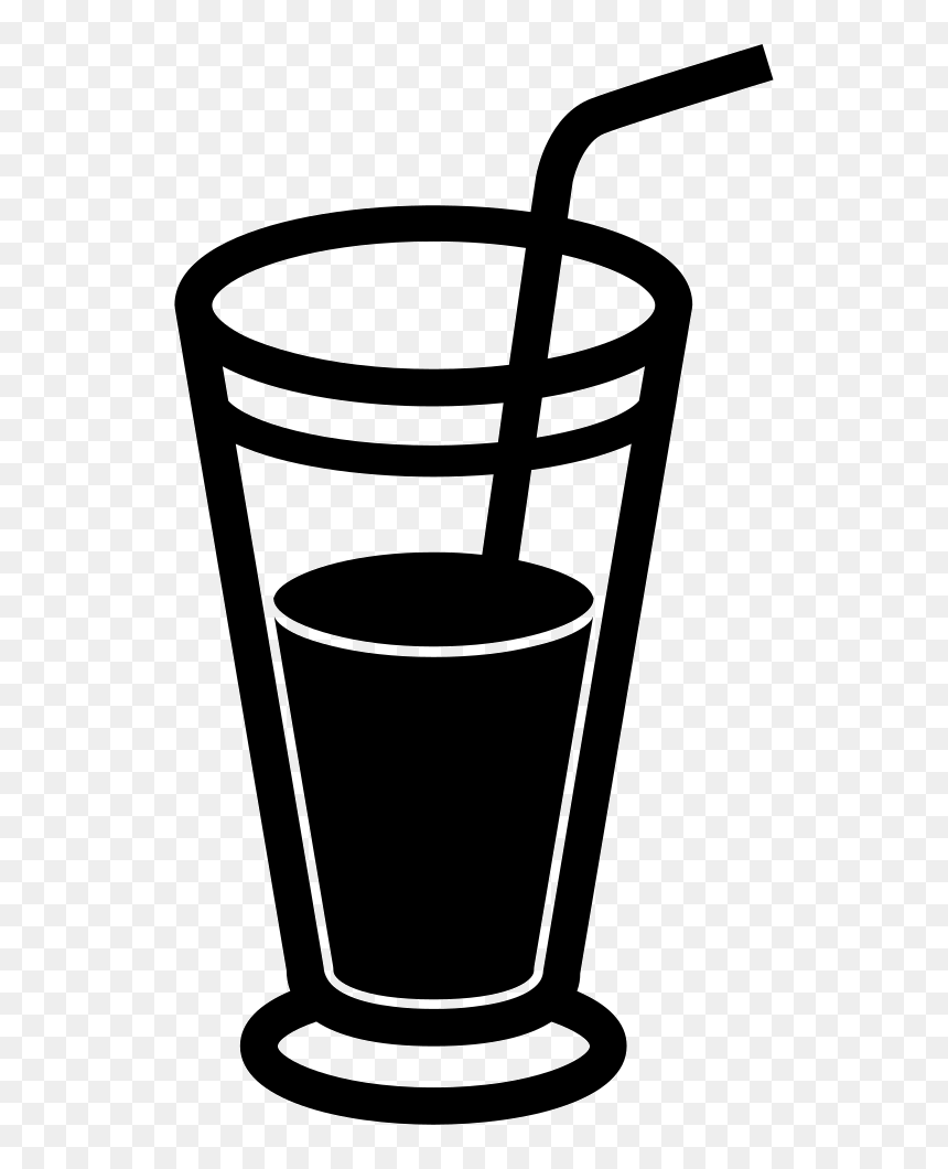 Drink Glass With Soda And Straw - Silhouette Glass With Straw, HD Png Download - soda glass png
