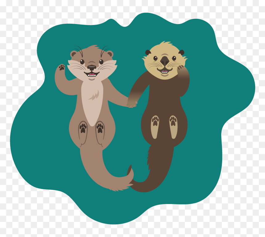 Otter Clipart Holding Hands - Transparent Otter Clipart, HD Png Download - couple holding hands png