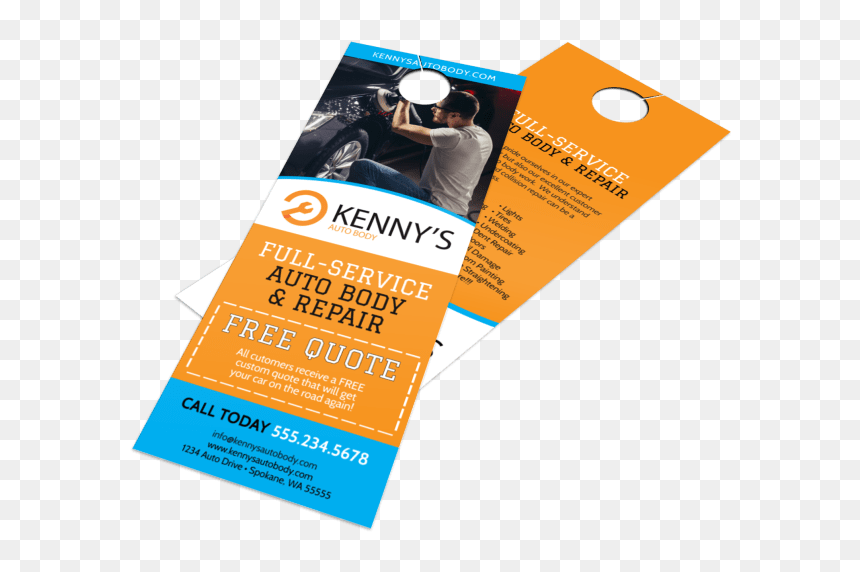 Free Quote Auto Repair Door Hanger Template Preview - Flyer, HD Png Download - free quote png