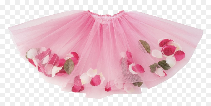 Tulle Skirt With Flowers, HD Png Download - pink tutu png