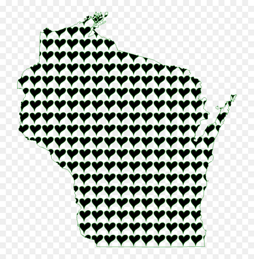 Wisconsin Love - Pattern, HD Png Download - outline of united states png