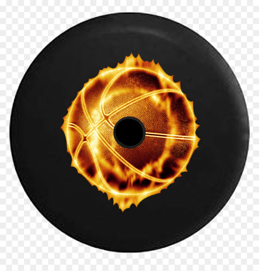 Jeep Wrangler Jl Backup Camera Day Glowing Red With - Basketball On Fire Png, Transparent Png - basketball on fire png