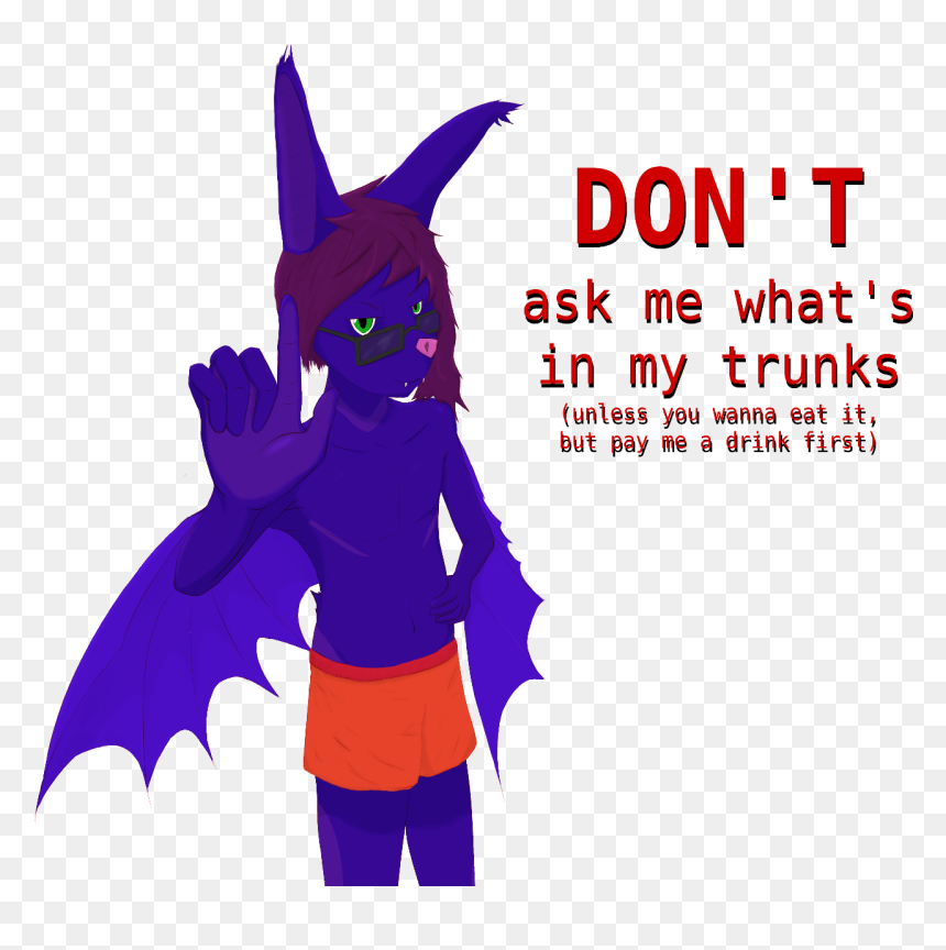 Blue Bat Anthro Pointing A Finger At You To Tell You - Cartoon, HD Png Download - pointing at you png