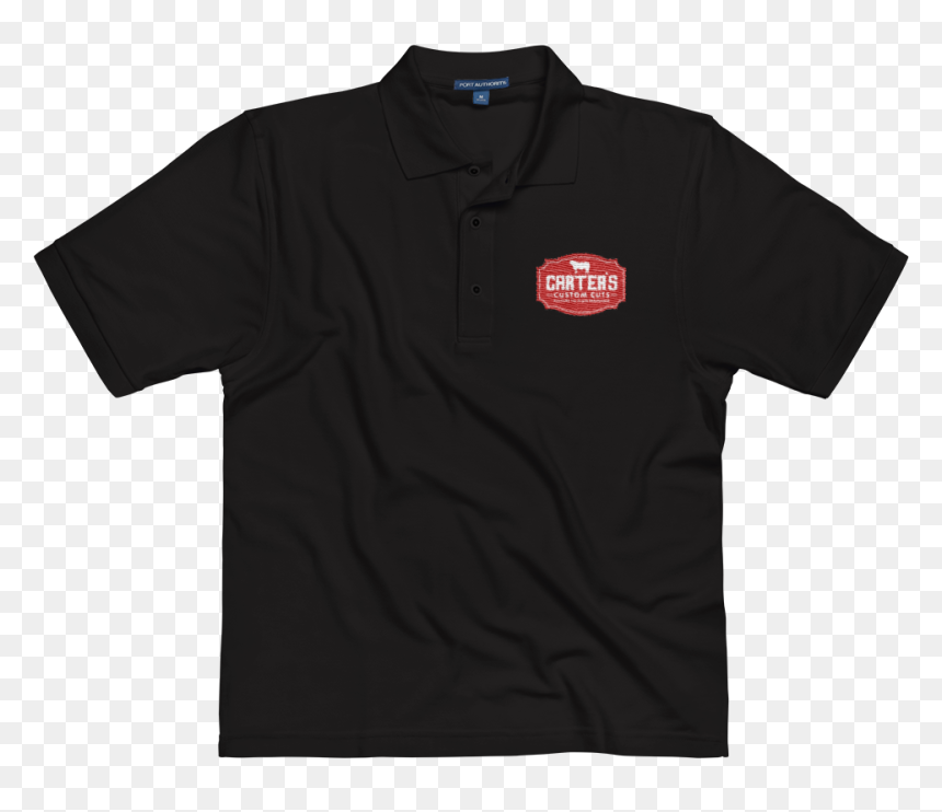 Carters Cc Final Red Outlined Mockup Front Wrinkled - Camp Collar Black Shirt Mens, HD Png Download - white polo shirt png