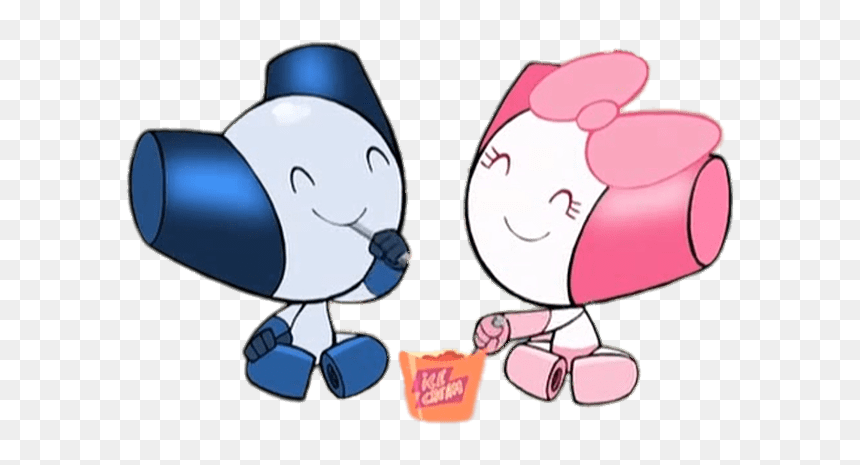 Robotboy And Robotgirl Eating Together - Robot Boy And Girl, HD Png Download - eating clipart png