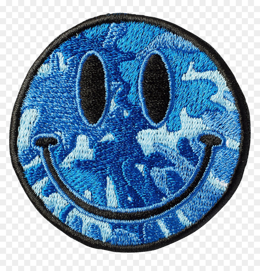 Blue Tie Dye Smiley Face Sticker Patch , Png Download, Transparent Png - blue tie png