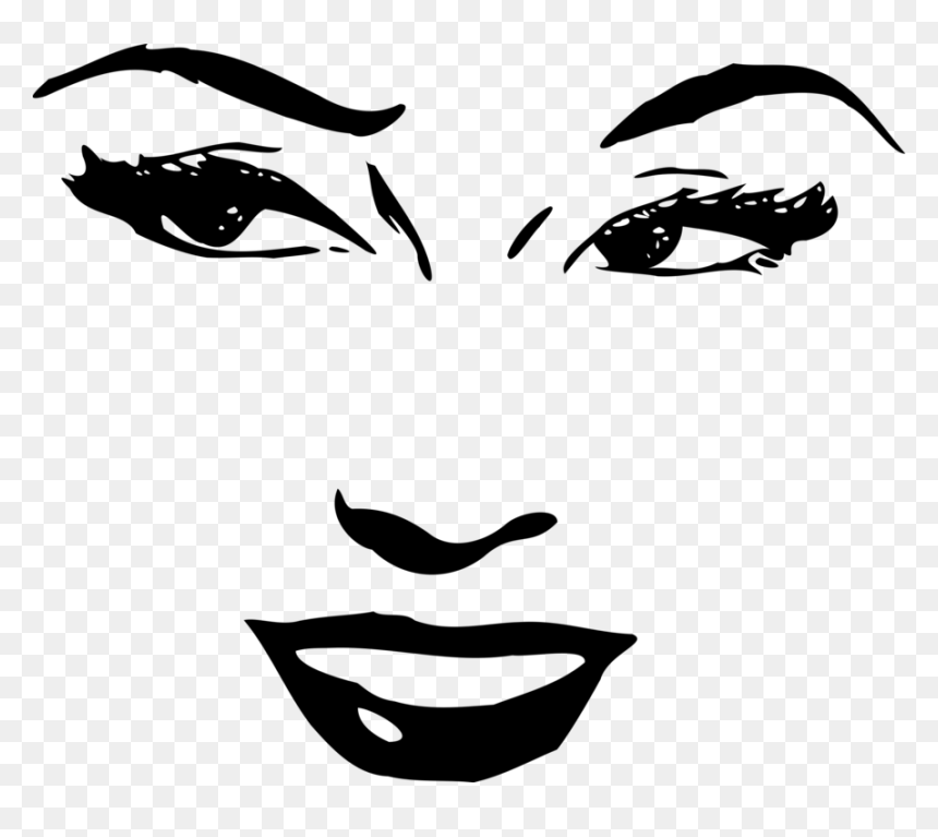 Line Art,head,eye - Female Face Clip Art, HD Png Download - woman head png