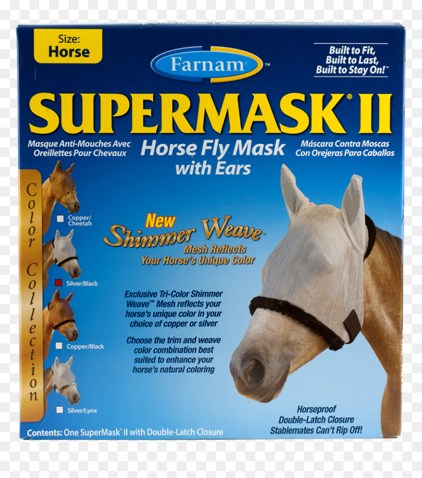 Farnam Supermask Ii Fly Control Mask With Ears New - Farnam Supermask Ii, HD Png Download - horse head mask png