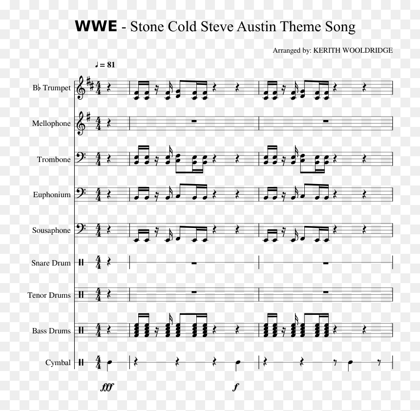 Wwe Sheet Trombone Music, HD Png Download - steve austin png