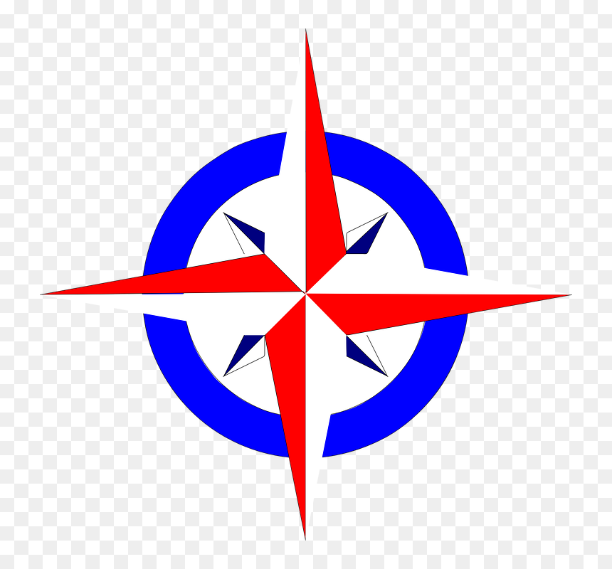 Red White And Blue Star Svg Clip Arts - Compass Points In Russian, HD Png Download - red white blue png