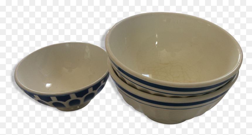 2 White Bowls With Blue Pinstripes - Bowl, HD Png Download - pinstripes png