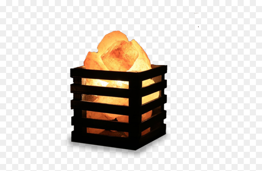 Rose Wooden Square Shape With Salt Chunks - Square Wooden Basket Himalayan Salt Lamp, HD Png Download - square shape png