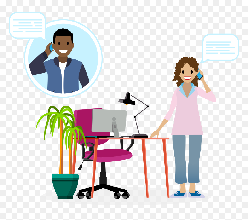 Cloudkicks Salesforce Linda, HD Png Download - person at desk png