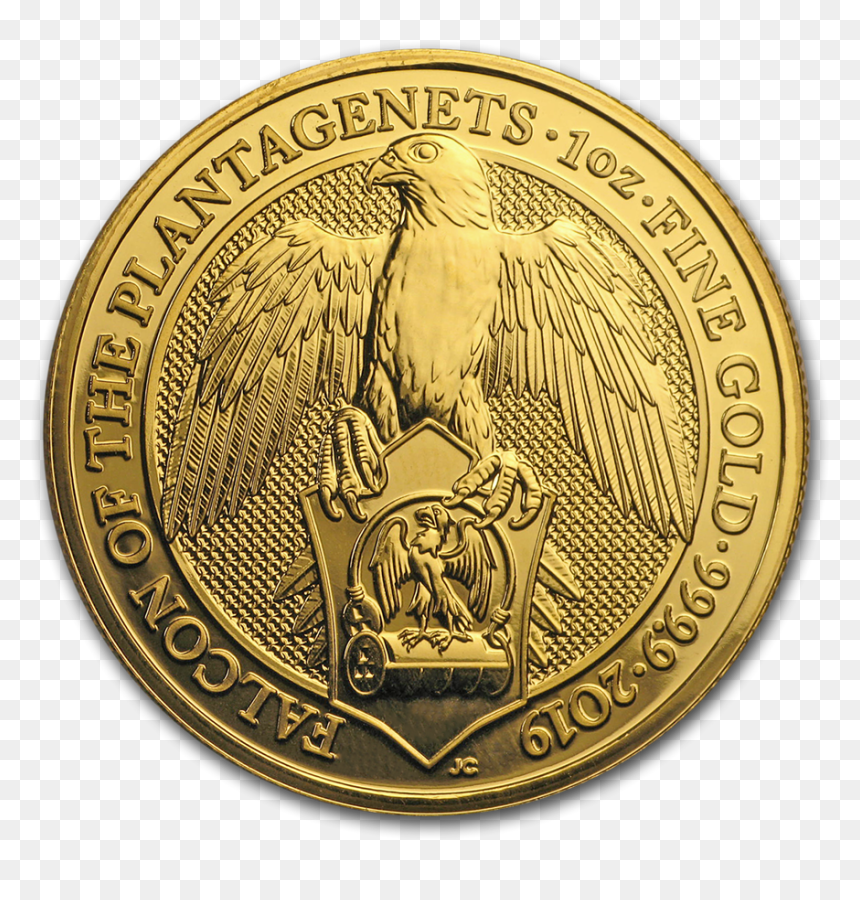 Falcon Of The Plantagenets - Queens Beast Griffin Gold, HD Png Download - blank gold coin png