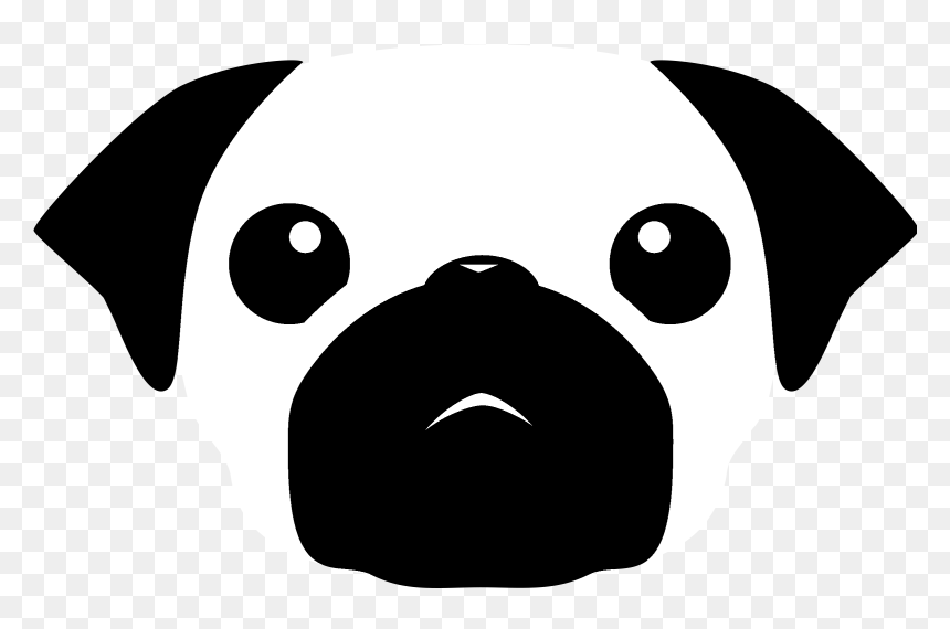 Clip Black And White Library Logo Png Transparent Svg, Png Download - black pug png