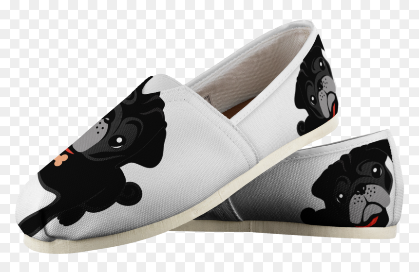 Black Pug Casual Shoes - Slip-on Shoe, HD Png Download - black pug png