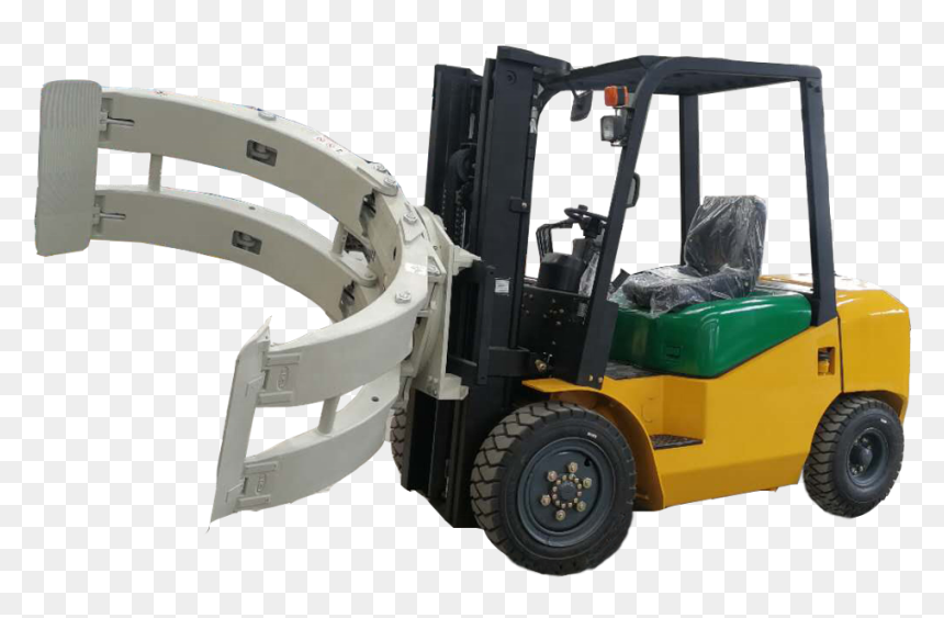 360 Degree Rotation Paper Roll Forklift Clamp Attachments - Bulldozer, HD Png Download - clamp png