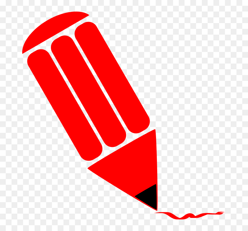 Orange Pencil Clip Art, HD Png Download - red scribble png