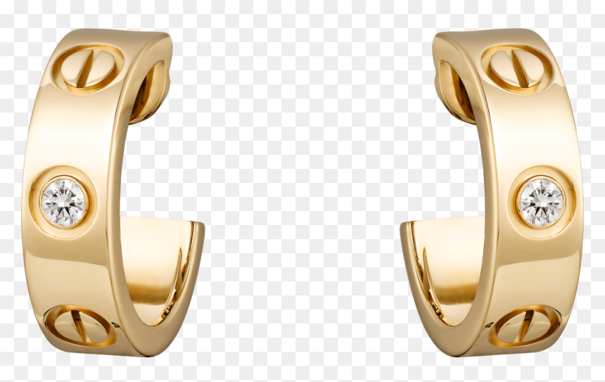 Cartier Love Earrings White Gold, HD Png Download - piercing png tumblr