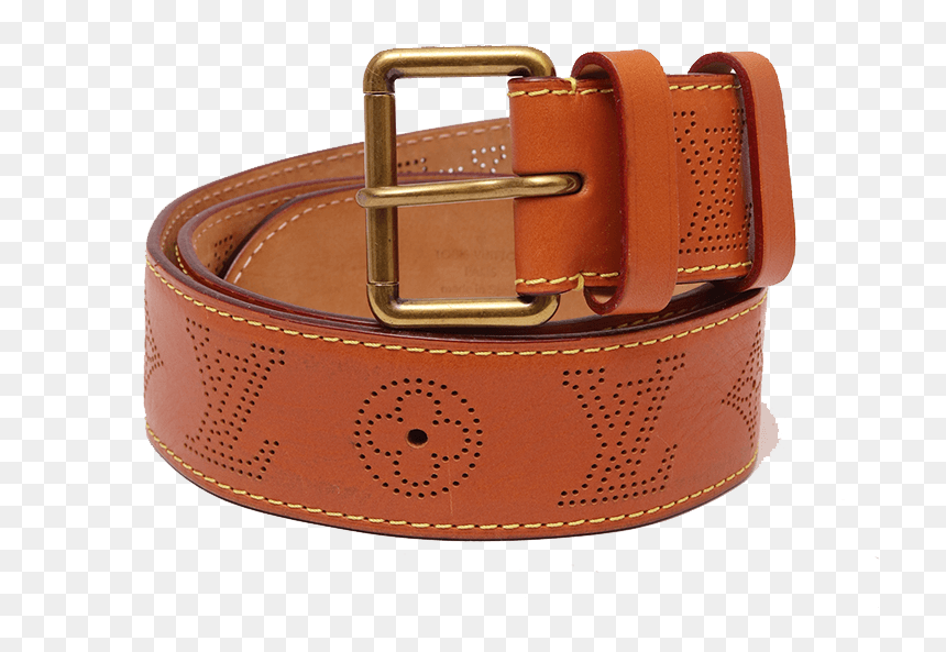 Louis Vuitton Brown Leather Mahina Perforated Belt - Belt, HD Png Download - louis vuitton belt png
