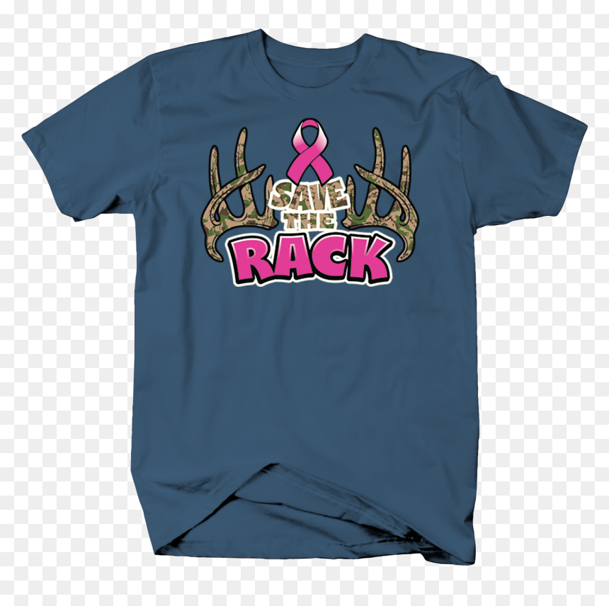 Save The Rack Breast Cancer Awareness Deer Hunting - T-shirt, HD Png Download - deer rack png