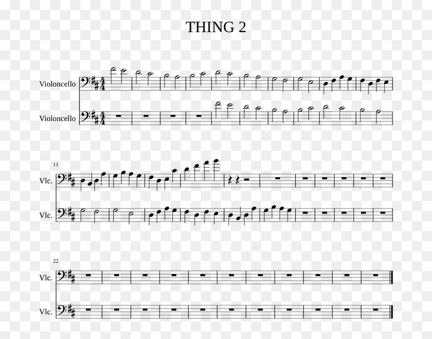 Sheet Music, HD Png Download - thing 2 png