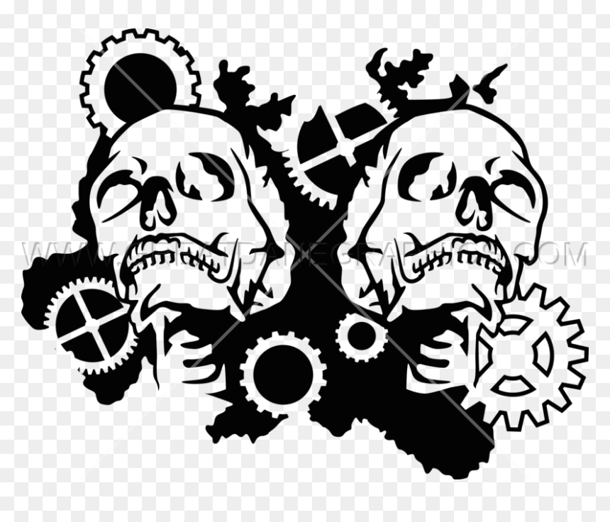 Skull Production Ready Artwork - Skull Gears, HD Png Download - tribal skull png