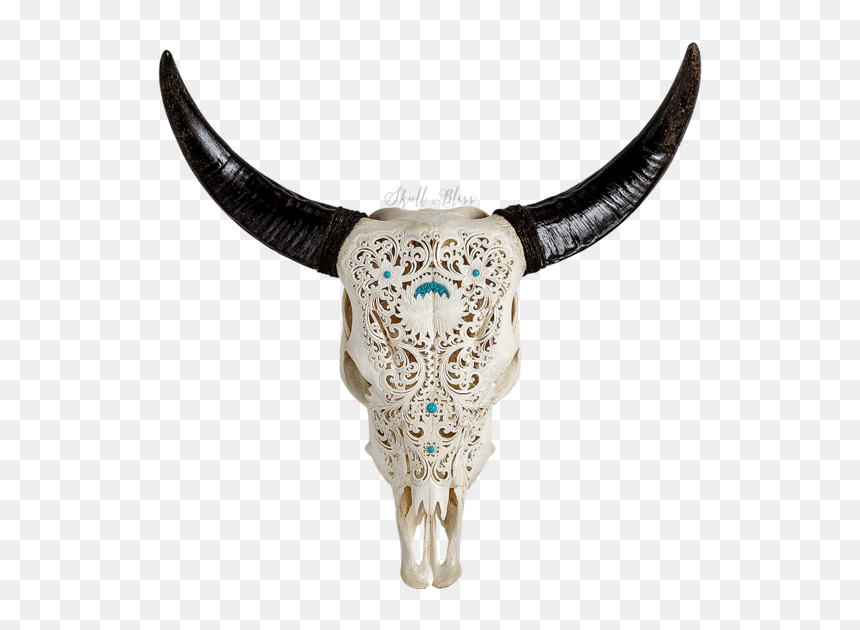 Cow Skull Tribal Cattle Xl Horns - Skull, HD Png Download - tribal skull png