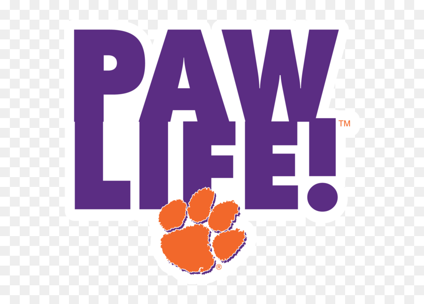 Pawlife Vertical With Paw - Poster, HD Png Download - clemson tiger paw png