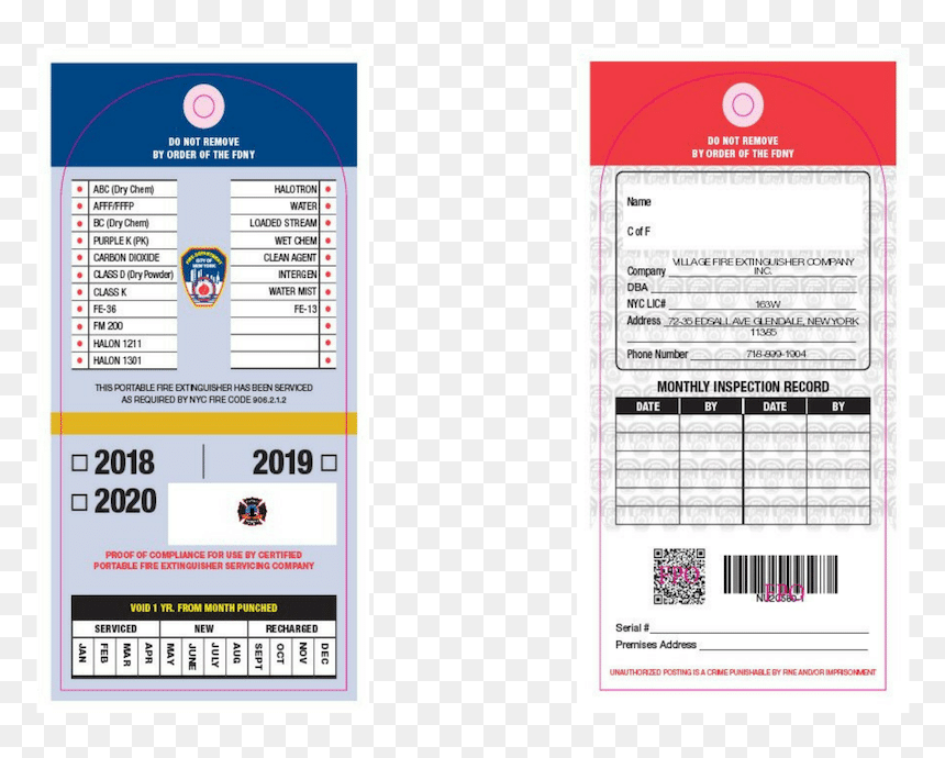Fdny Fire Extinguisher Tags, HD Png Download - fdny logo png