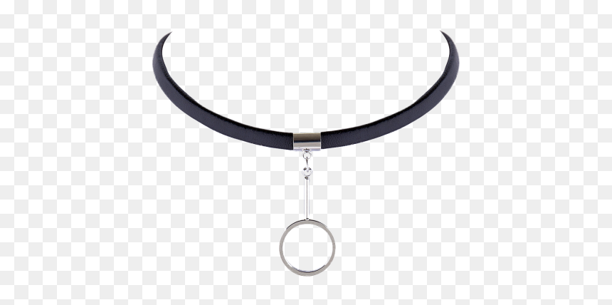Circle Faux Leather Choker Necklace - Circle, HD Png Download - choker necklace png