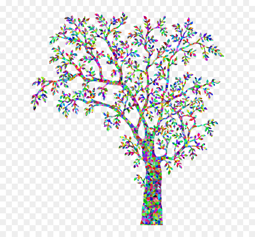 Draw A Tree Silhouette, HD Png Download - colorful tree png