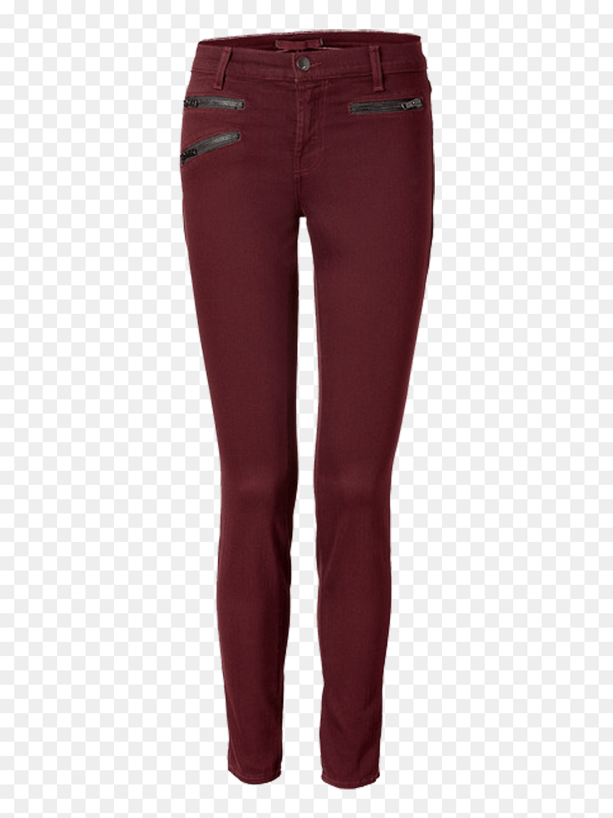 J Brand Jeans Lava Bordeaux Triple Zip Zoey Skinny - Pocket, HD Png Download - skinny jeans png