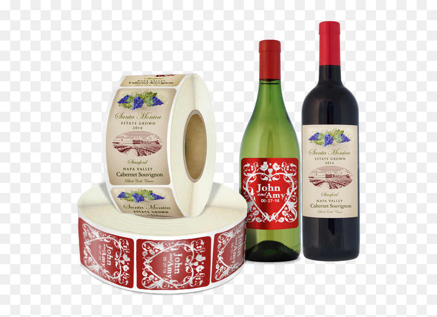 Sticker On Bottle Product, HD Png Download - wine label png